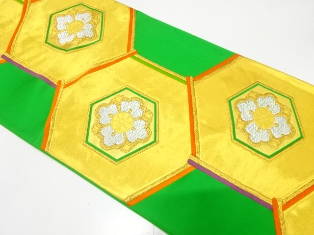 SALE!! JAPANESE KIMONO / ANTIQUE FUKURO OBI / SILK / WOVEN KIKKO & FLOWERS