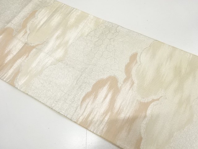 SALE!! JAPANESE KIMONO / ANTIQUE FUKURO OBI / SILK / WOVEN CLOUDS