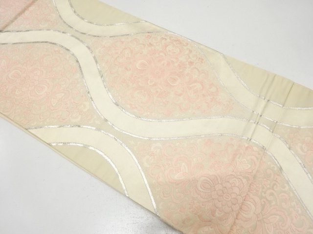 SALE!! JAPANESE KIMONO / ANTIQUE FUKURO OBI / SILK / WOVEN FLOWER CREST