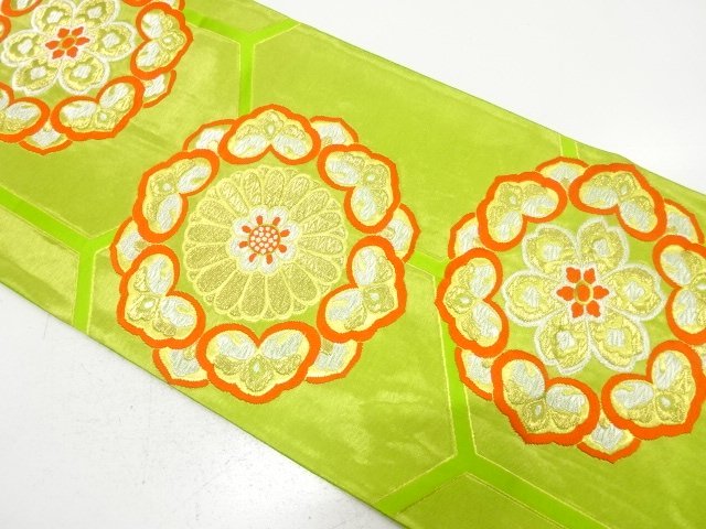 SALE!! JAPANESE KIMONO / ANTIQUE FUKURO OBI / SILK / WOVEN KIKKO PATTERN