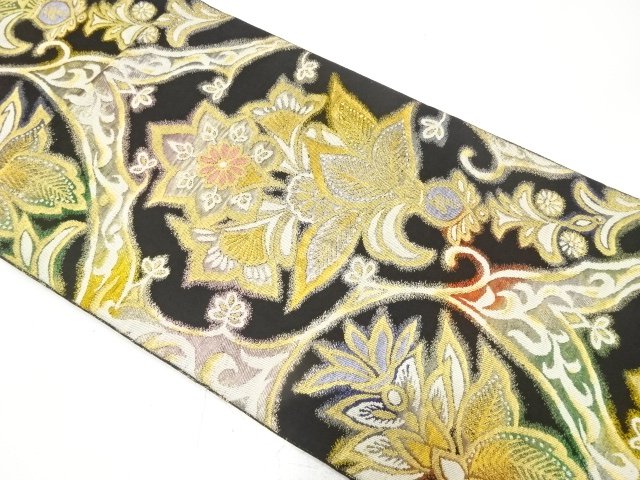 SALE!! JAPANESE KIMONO / ANTIQUE FUKURO OBI / SILK / WOVEN FLORAL SARASA