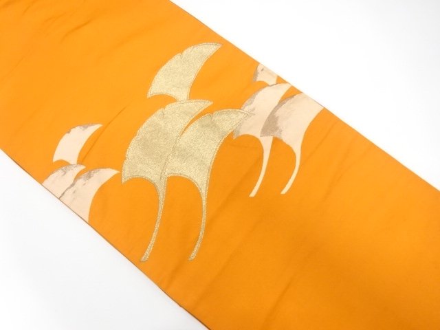 SALE!! JAPANESE KIMONO / ANTIQUE FUKURO OBI / SILK / WOVEN GINKGO