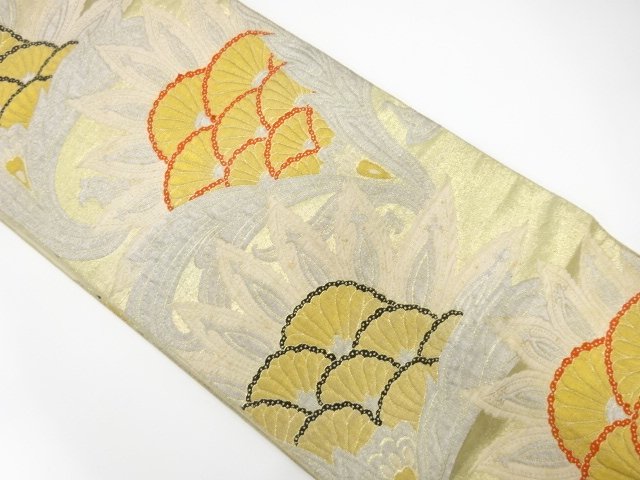 SALE!! JAPANESE KIMONO / ANTIQUE FUKURO OBI / SILK / WOVEN FLOWER