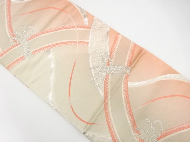 SALE!! JAPANESE KIMONO / ANTIQUE FUKURO OBI / SILK / WOVEN FENCE