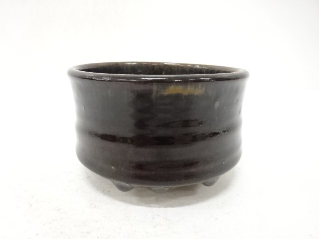 SALE!! JAPANESE COLLECTIBLE / ARTISTS BLACK GLAZED TEA BOWL / PROTECTIVE BOX
