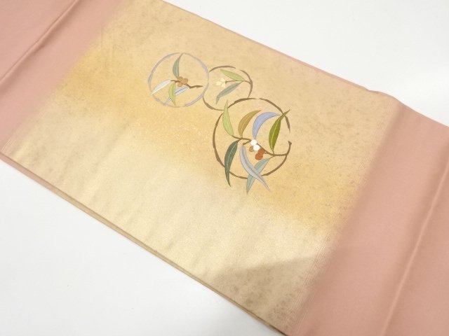 JAPANESE NAGOYA OBI / EMBROIDERY / HEAVENLY BAMBOO