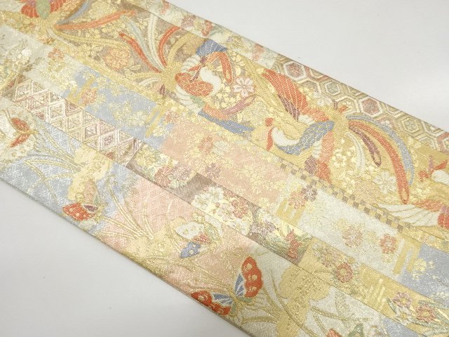 JAPANESE KIMONO / SAGA NISHIKI / WEAVING OF WEEPING CHERRY BLOSSOMS / 