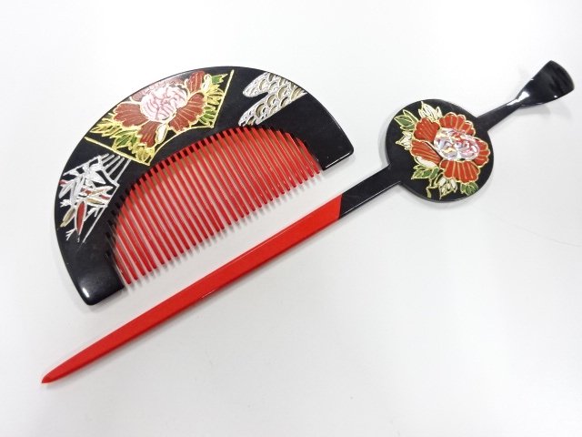 SALE!! JAPANESE KIMONO / ANTIQUE COMB / SET