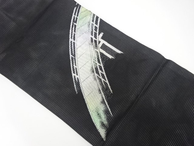 SALE!! JAPANESEKIMONO / ANTIQUE RO (LIGHTWEIGHT LINEN) BRIDGE PATTERN WOVEN N