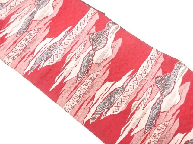 SALE!! JAPANESEKIMONO / ANTIQUE FUKU-ORI: FLOWERS / THE MIST KIMONO FOR SUMME