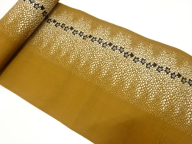 SALE!! JAPANESE KIMONO / ANTIQUE BOLT FOR HASSUN OBI / WOVEN FLOWER & DOTS