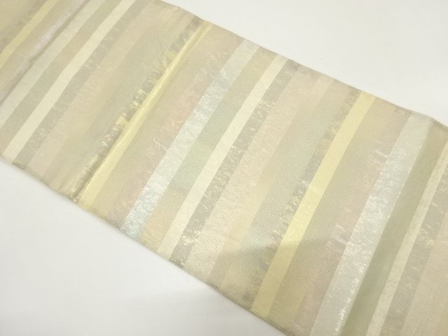 SALE!! JAPANESE KIMONO / ANTIQUE HORIZONTAL STRIPED PATTERN WOVEN FUKURO OBI 