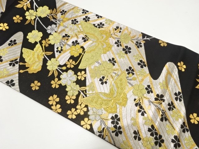 SALE!! JAPANESE FUKURO OBI FOR FURISODE / WOVEN WEEPING SAKURA