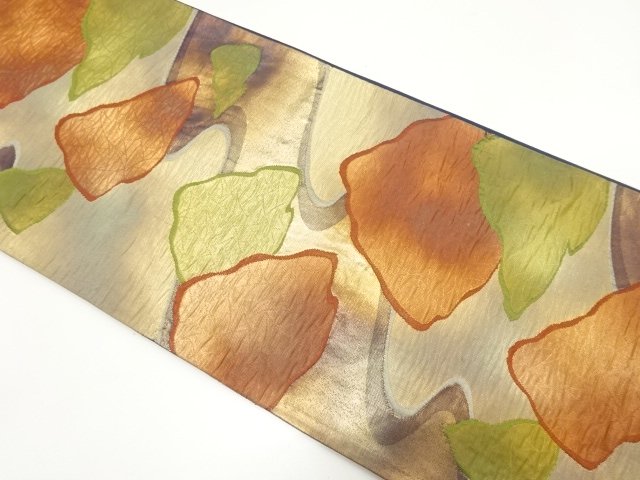 SALE!! JAPANESE KIMONO / ANTIQUE FUKURO OBI / SILK / WOVEN MIST & ROCK MOUNTAIN