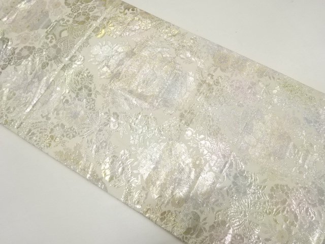 SALE!! JAPANESE KIMONO / ANTIQUE FUKURO OBI / SILK / WOVEN SARASA PATTERN