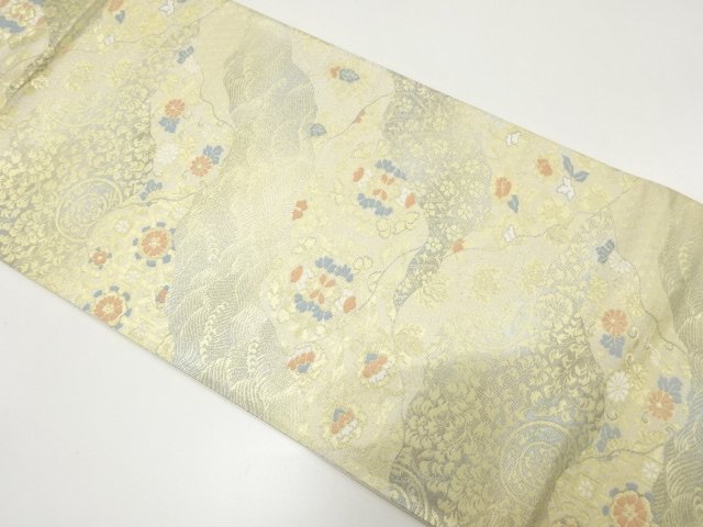 SALE!! JAPANESE FUKURO OBI / WOVEN FLORAL SARASA