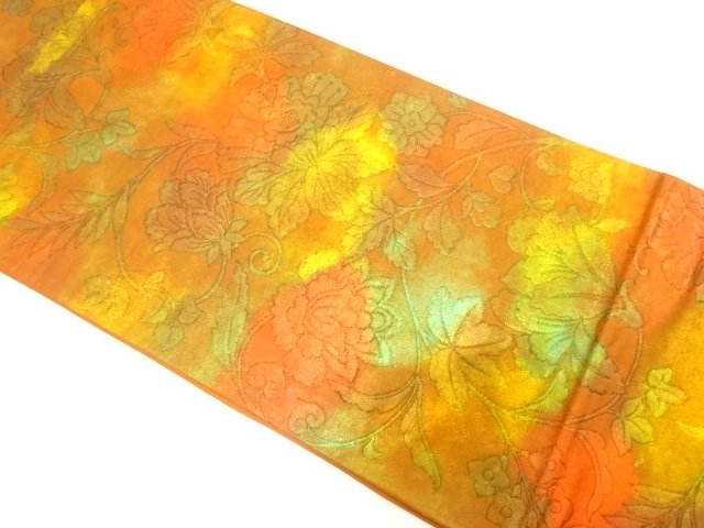 SALE!! JAPANESE FUKURO OBI / WOVEN FLOWER ARABESQUE