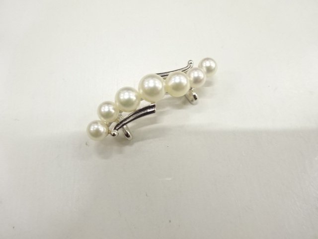 SALE!! JAPANESE KIMONO / ANTIQUE MIKIMOTO PEARL / SILVER OBIDOME (SASH CLIP)