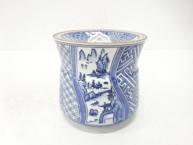 SALE!! JAPANESE COLLECTIBLE / HEIAN TAMAHō-STYLE BLUE-AND-WHITE WATER JAR