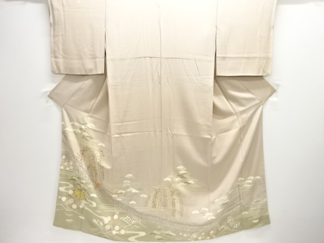SALE!! JAPANESE KIMONO / IRO-TOMESODE / EMBROIDERY / NOSHI PATTERN