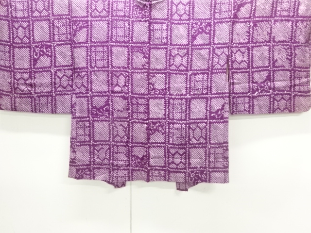 SALE!! JAPANESE KIMONO / ANTIQUE HAORI / SILK / ALL SHIBORI / GRID