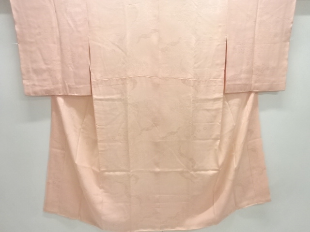 SALE!! JAPANESE KIMONO / ANTIQUE JUBAN / SILK / MON KINSHA / WOVEN MICHINAGADORI & FLORAL PLANTS