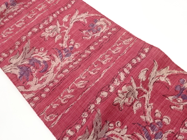 SALE!! JAPANESE NAGOYA OBI / TSUMUGI / WOVEN ARABESQUE