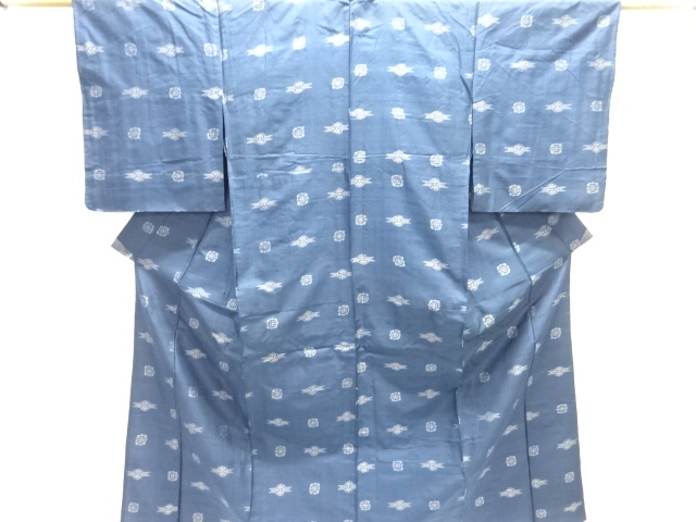 SALE!! JAPANESE KIMONO / HITOE KIMONO / SILK / TSUMUGI / TAISHO ROMAN STYLE / WOVEN FLOWERS