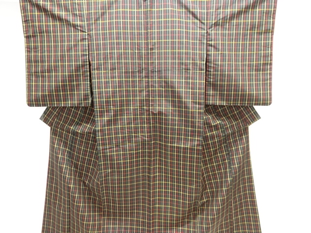 SALE!! Lattice Oriented Yonezawa Tsumugi Kimono Ensemble