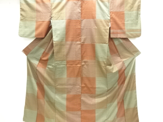 SALE!! JAPANESE KIMONO / ANTIQUE KIMONO / SILK / WOVEN GRID
