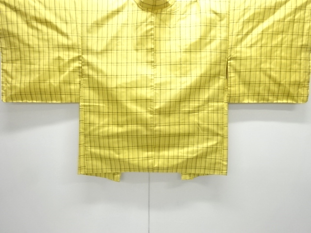 SALE!! JAPANESE KIMONO / UNUSED HAORI / YONEZAWA TSUMUGI / WOVEN GRID 