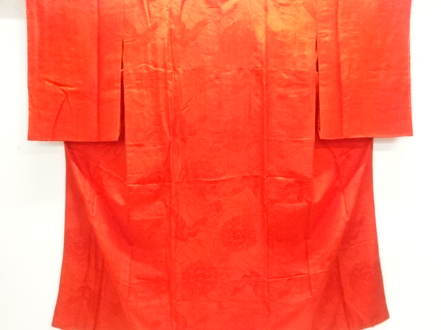 SALE!! JAPANESE KIMONO / ANTIQUE JUBAN WOVEN OF DELAINE / FLOWER / MEDICINE B