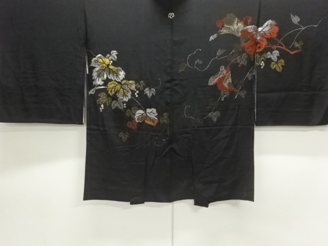 SALE!! JAPANESE ANTIQUE HAORI / TAISHO ROMAN STYLE / URUSHI / WOVEN PAULOWNIA