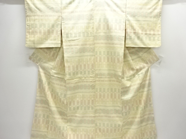 SALE!! JAPANESE KIMONO / TOKAMACHI TSUMUGI / WOVEN ABSTRACT GRID