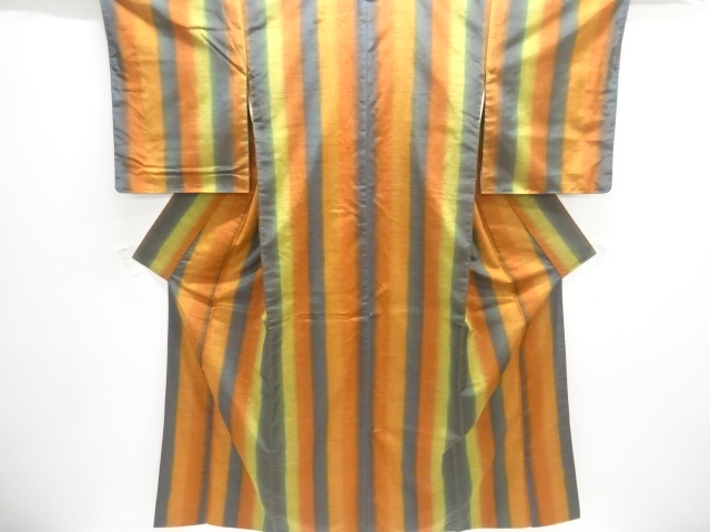 SALE!! JAPANESE KIMONO / TSUMUGI / WOVEN STRIPE 
