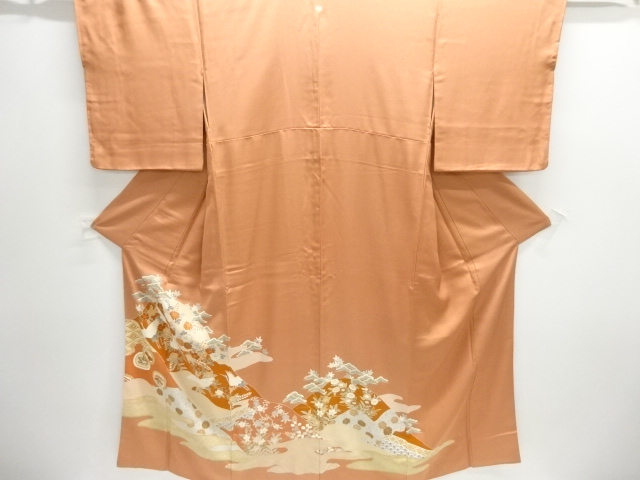 SALE!! JAPANESE KIMONO / TOMESODE / FLORAL PLANTS