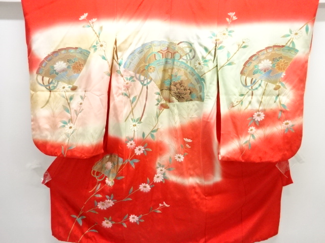 SALE!! JAPANESE KIMONO / ANTIQUE KIMONO / SILK / PEONY & KIKU