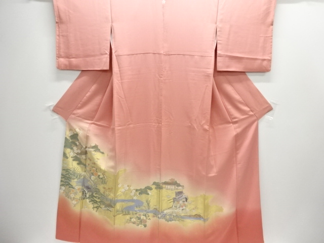 SALE!! JAPANESE KIMONO / IRO-TOMESODE / JUKO ORI / WOVEN MANSION