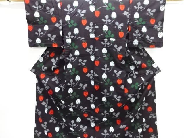 SALE!! JAPANESE KIMONO / ANTIQUE COTTON AUTHENTIC KURUME KASURI FRUIT PATTERN