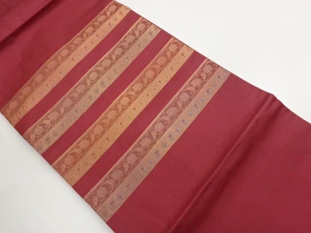 SALE!! JAPANESE KIMONO / HORIZONTAL BAND / FLORAL ARABESQUE PATTERN / WOVEN N
