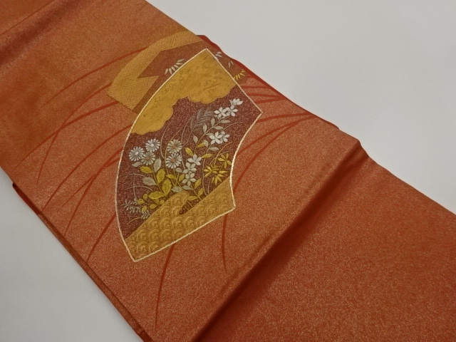SALE!! JAPANESE KIMONO / NAGOYA OBI / HIKIHAKU / EMBROIDERY / CLOUD & GRASS