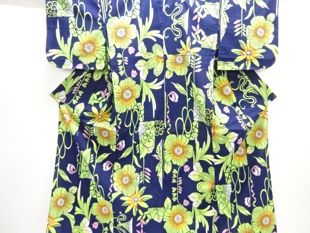 SALE!! JAPANESE KIMONO / YUKATA / COTTON / FLOWER