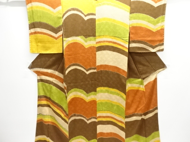 SALE!! JAPANESE KIMONO / TSUKESAGE HOMONGI / ALL SHIBORI / ABSTRACT PATTERN