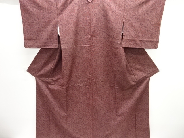SALE!! JAPANESE KIMONO / TUSMUGI / WOVEN FLOWER & BUTTERFLY 