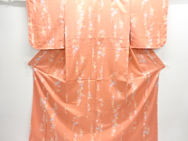 SALE!! JAPANESE KIMONO / KOMON / UNUSED / FLORAL PLANTS