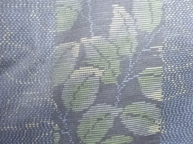 SALE!! JAPANESE KIMONO / ANTIQUE KIMONO / DORO OSHIMA TSUMUGI / WOVEN LEAVES