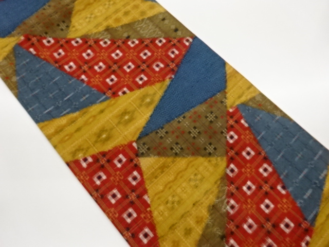 SALE!! JAPANESE KIMONO / FUKURO OBI / ZENTSU / WOVEN GEOMETRIC PATTERN 