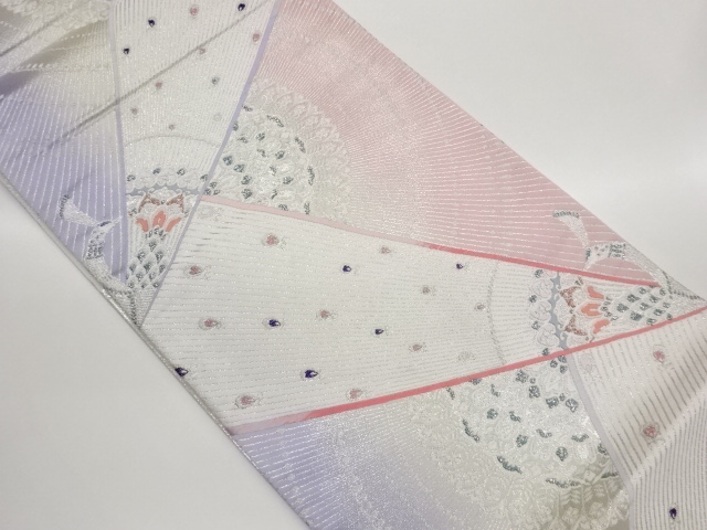 SALE!! JAPANESE KIMONO / FUKURO OBI / WOVEN PEACOCK PATTERN 