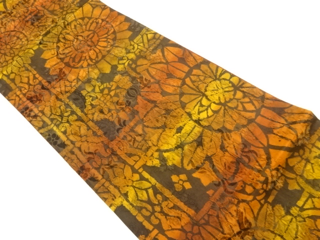 SALE!! JAPANESE KIMONO / FUKURO OBI / ZENTSU / MATELASS / WOVEN FLOWER CREST 