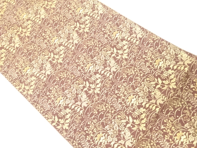 SALE!! JAPANESE KIMONO / NAGOYA OBI / WOVEN FLOWER & PLANT 